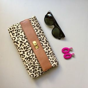 New With Tags J.Crew leopard print clutch